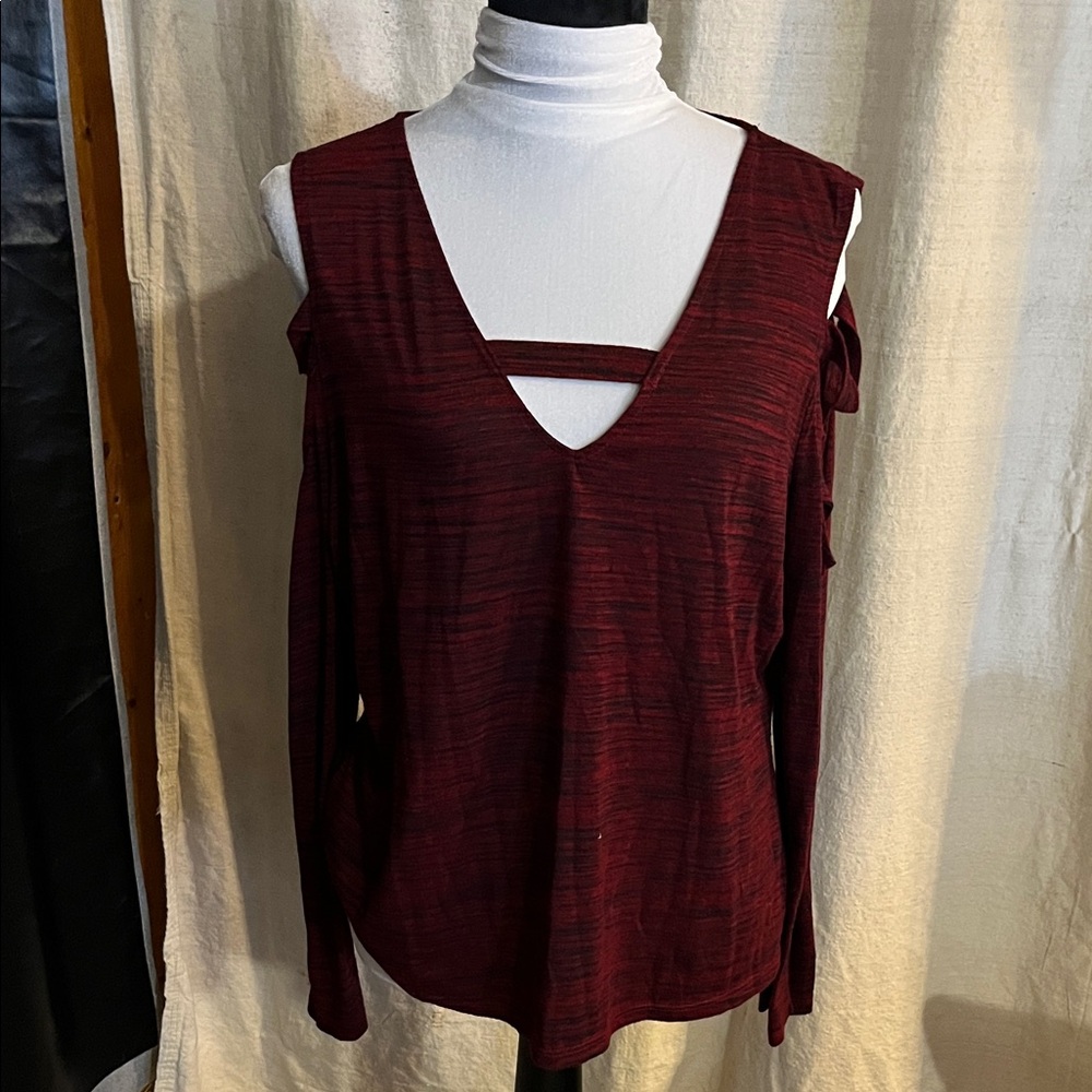 Rock & Republic Deep Red V-Neck Blouse
